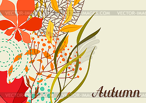 Background with falling leaves - vector image