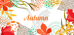 Background with falling leaves - vector image
