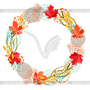 Frame with falling leaves - vector clipart