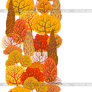 Seamless pattern with autumn stylized trees - vector image