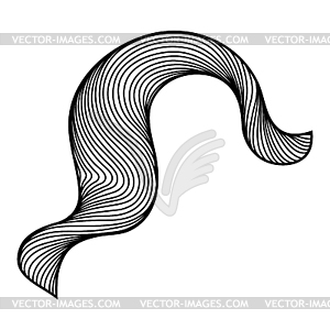 Wave hair line curl - vector image