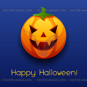 Happy Halloween angry pumpkin - color vector clipart