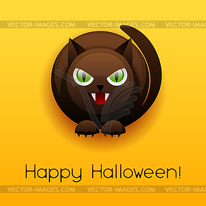 Happy Halloween angry cat - vector clipart