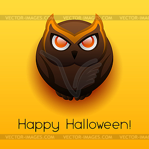 Happy Halloween angry owl - vector image