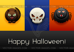 Happy Halloween greeting card - vector image