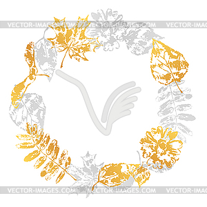 Frame with printed leaves - vector image