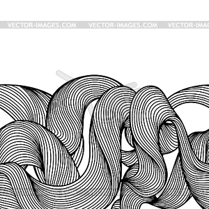 Seamless wave hair line pattern - vector clipart