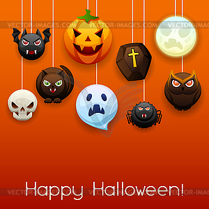 Happy Halloween greeting card - vector image