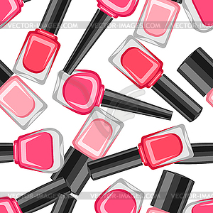 Seamless pattern with nail polishes - vector clipart