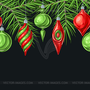 Christmas seamless pattern with balls - vector clip art