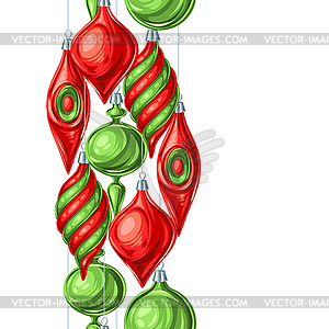 Christmas seamless pattern with balls - vector clipart / vector image