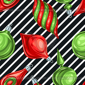 Christmas seamless pattern with balls - vector image