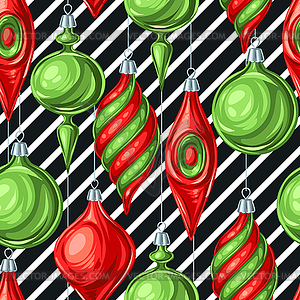 Christmas seamless pattern with balls - vector clipart