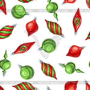 Christmas seamless pattern with balls - vector clipart