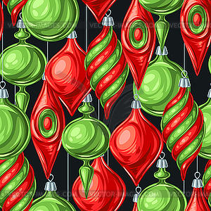 Christmas seamless pattern with balls - vector image