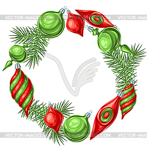 Christmas frame with balls - vector clip art