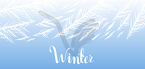 Winter frozen window background - vector image