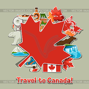 Canada sticker background design - vector clipart