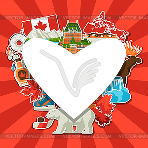 Canada sticker background design - stock vector clipart