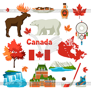 Canada icons set - vector image