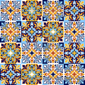 Итальянская керамическая плитка. Этнический народный орнамент - изображение в векторе / векторный клипарт