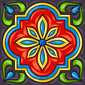 Mexican talavera ceramic tile pattern - vector clipart