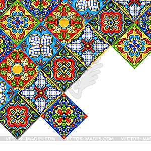 Mexican talavera ceramic tile pattern - vector EPS clipart