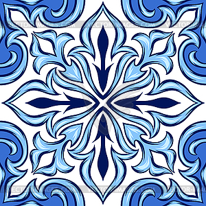 Portuguese azulejo ceramic tile - vector clipart