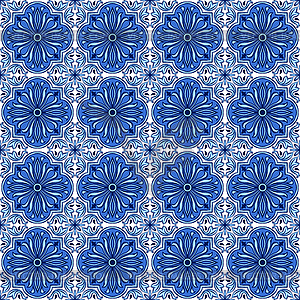 Portuguese azulejo ceramic tile pattern - vector clip art