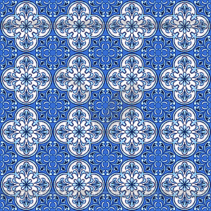 Portuguese azulejo ceramic tile pattern - vector clipart