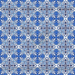 Portuguese azulejo ceramic tile pattern - vector clipart