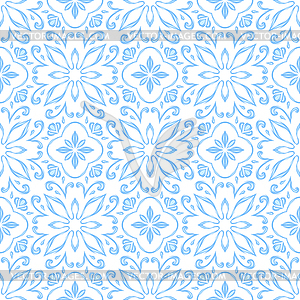 Portuguese azulejo ceramic tile pattern - royalty-free vector clipart