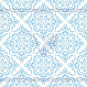 Portuguese azulejo ceramic tile pattern - vector image