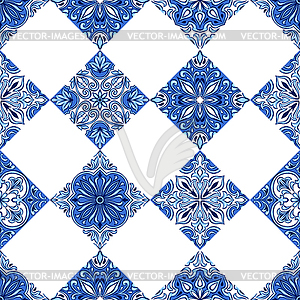 Portuguese azulejo ceramic tile pattern - vector clipart / vector image