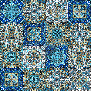 Portuguese azulejo ceramic tile pattern - vector clip art