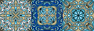 Portuguese azulejo ceramic tile pattern - vector image