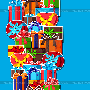 Seamless pattern with gift boxes - vector image