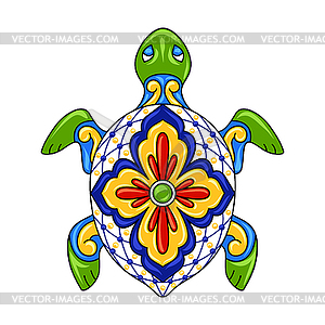 Mexican ornamental turtle - vector clip art