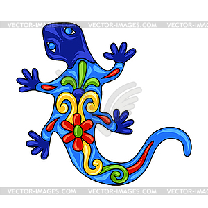 Mexican ornamental lizard - color vector clipart