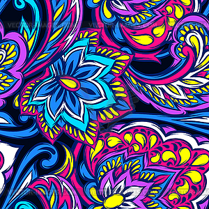 Indian ethnic seamless pattern - royalty-free vector clipart