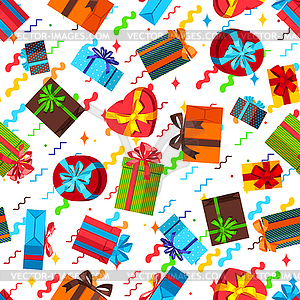 Seamless pattern with gift boxes - vector clip art