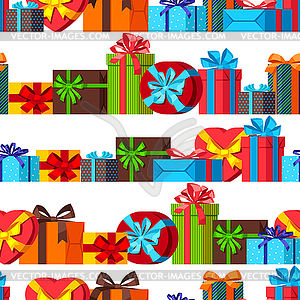 Seamless pattern with gift boxes - vector image