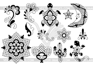 Mexican traditional decorative objects - vector image