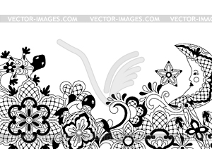 Mexican lace background design - vector clip art