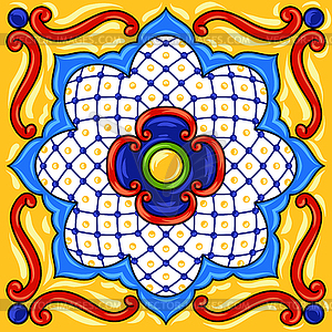 Mexican talavera ceramic tile pattern - vector clipart