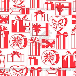 Seamless pattern with gift boxes - stock vector clipart