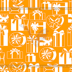 Seamless pattern with gift boxes - vector image