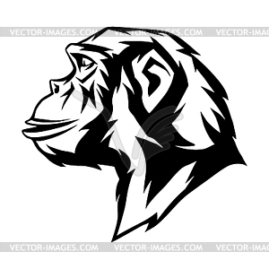 Wild monkey head - vector clipart