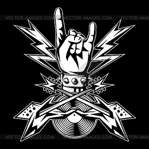 Rock and roll music print - vector image