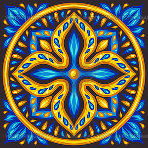 Moroccan ceramic tile pattern - vector image